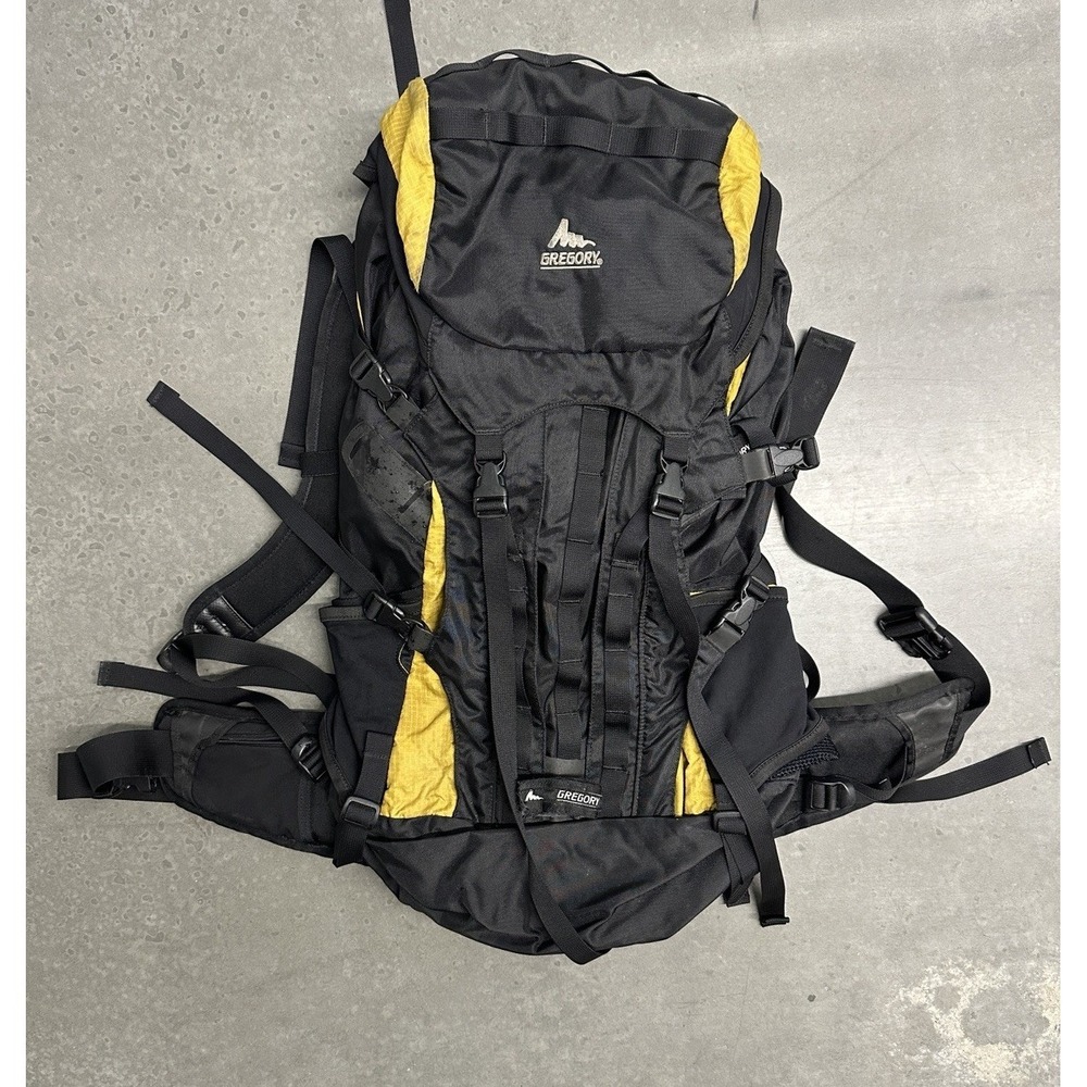 Gregory EXKO Internal Frame Backpack Hiking Camping Black Yellow Large Trek Pack